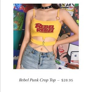 Rebel Rebel Crop Tank with Chain
